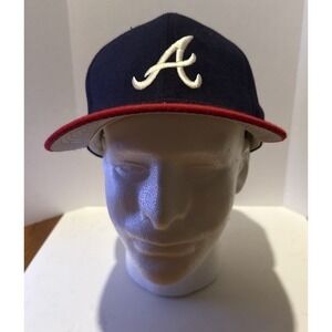 Vintage Atlanta Braves Hat Cap Fitted 7-3/8 Navy Blue Sports Specialties MLB Pro